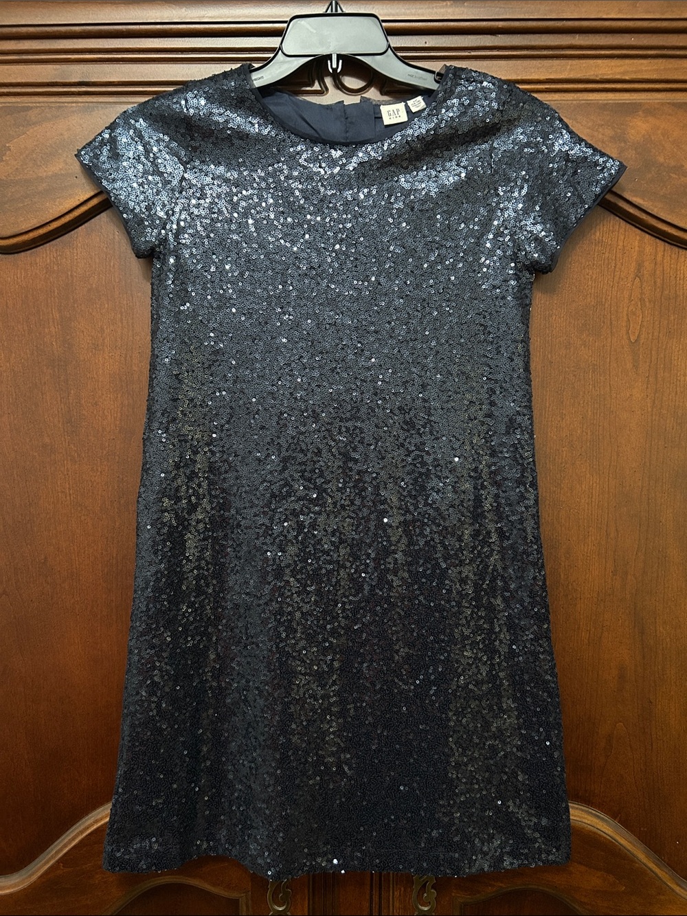 GAP Kids Navy Sequin Short Sleeve Dress